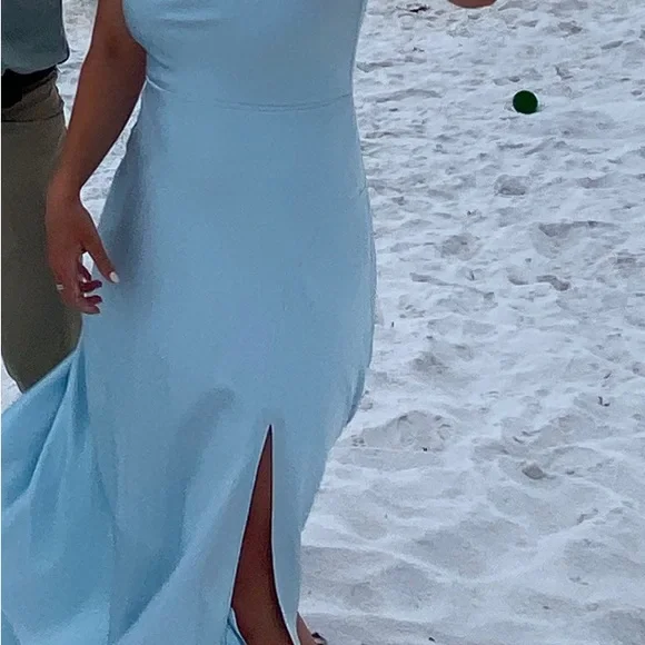 Light Blue Bridesmaid / Wedding Guest Silk Dress Only Worn Once - Picture 6 of 6
